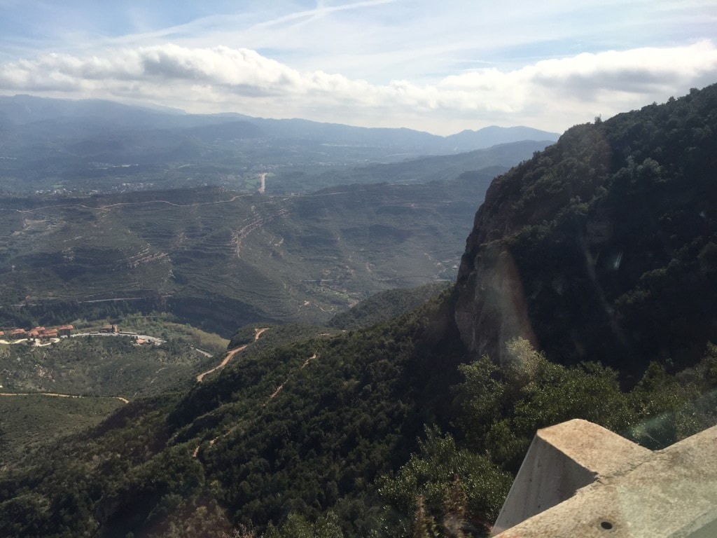 Views from the train ride up the mountain. - "Montserrat: Mountain, Monastery, and Wine" - Two Traveling Texans