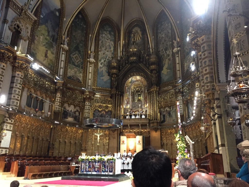 The inside of Basilica - "Montserrat: Mountain, Monastery, and Wine" - Two Traveling Texans
