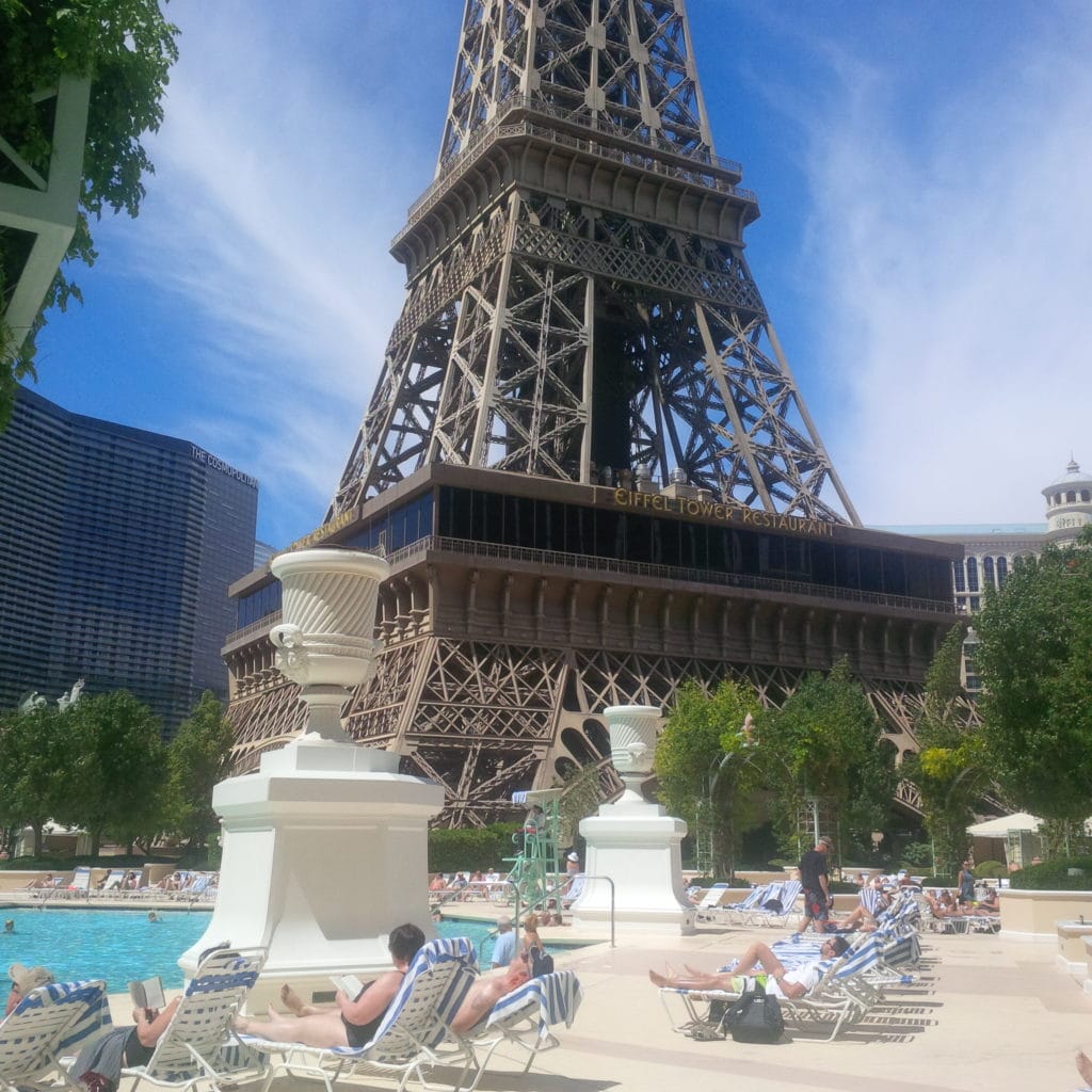 The pool at the Paris Hotel - "Five Tips to Help You Plan A Trip to Vegas" - Two Traveling Texans