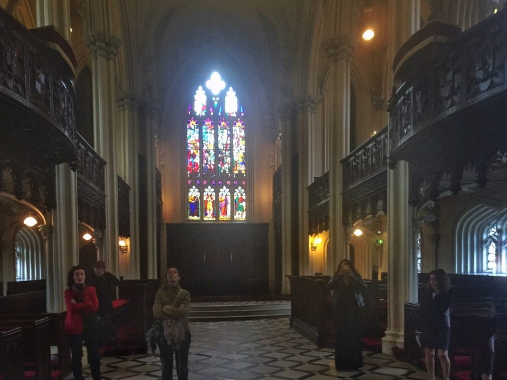 Inside the Chapel Royal, you see the amazing woodwork - some of it even looks like stone. - "What You Need to Know About Visiting Dublin Castle" - Two Traveling Texans