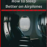 empty plane row with text overlay "how to sleep better on Airplanes"