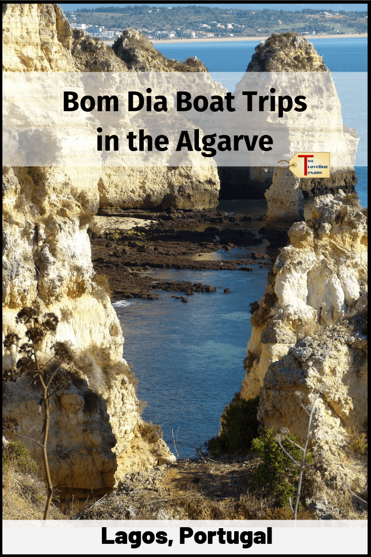 rock formation in the algarve with text "bom dia boat trips in the algarve - lagos, portugal"