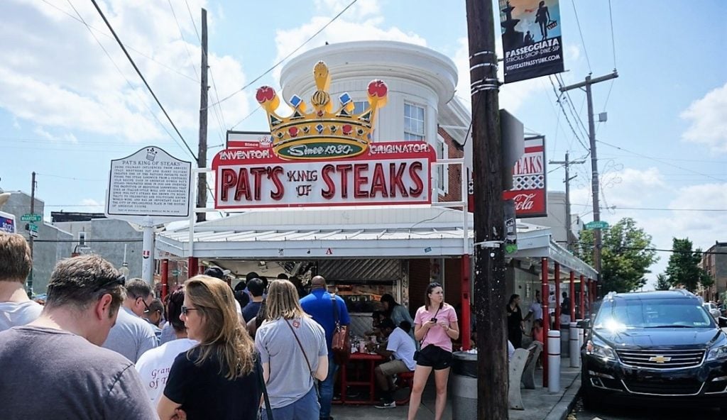 Pat's King of Steaks - "Taste Test: Pat's Vs Geno's Cheesesteaks" - Two Traveling Texans