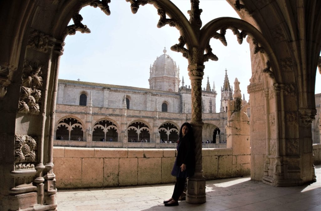 Anisa inside Jeronimos Monastery. - "The Best Things to Do in Belem (Lisbon)" - Two Traveling Texans