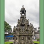 fountain in front of holyrood palace in edinburgh scotland
