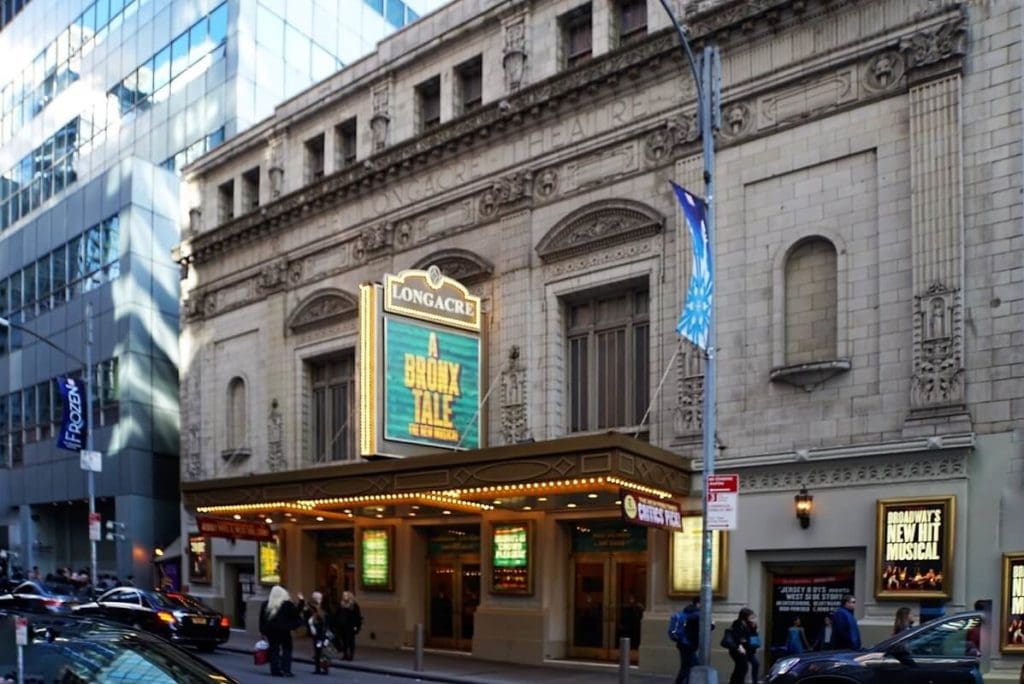 This theater gets its name from the original name of Times Square. "Inside Broadway Tour: Discover NYC's Theater District" - Two Traveling Texans