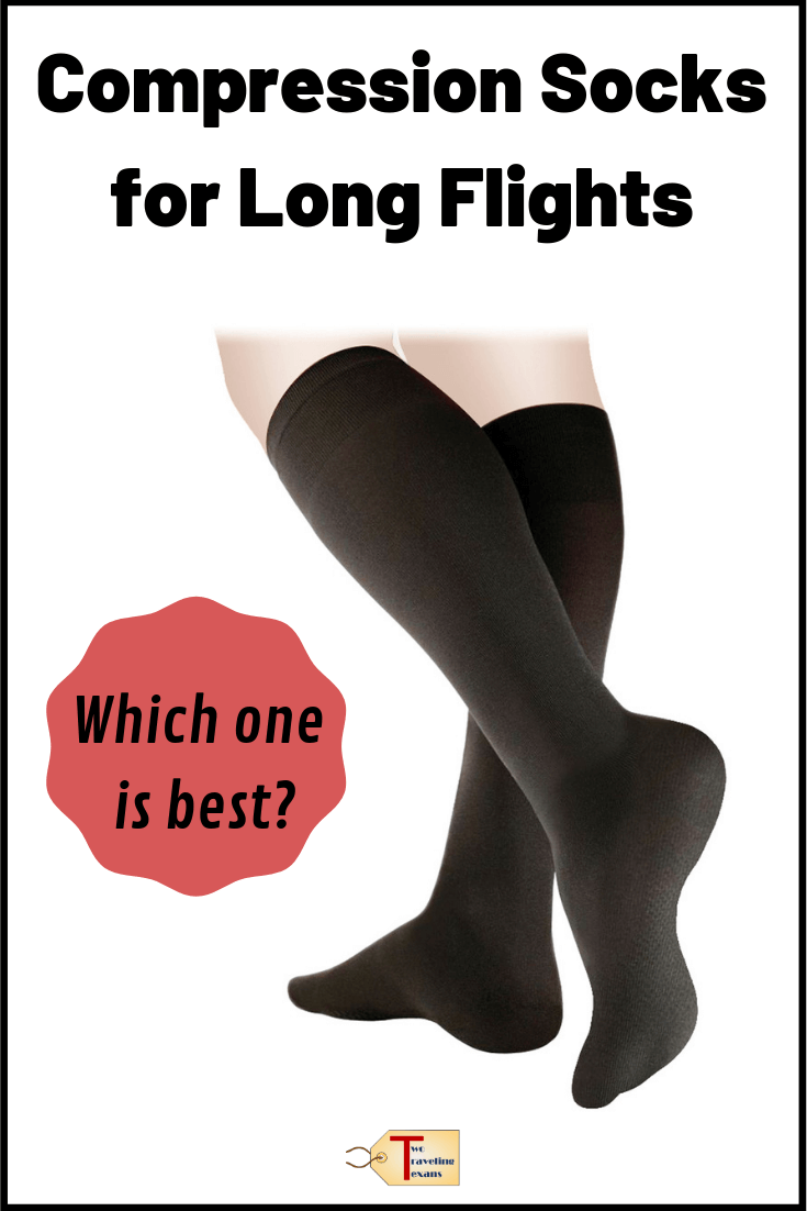 two legs with compression socks and text 