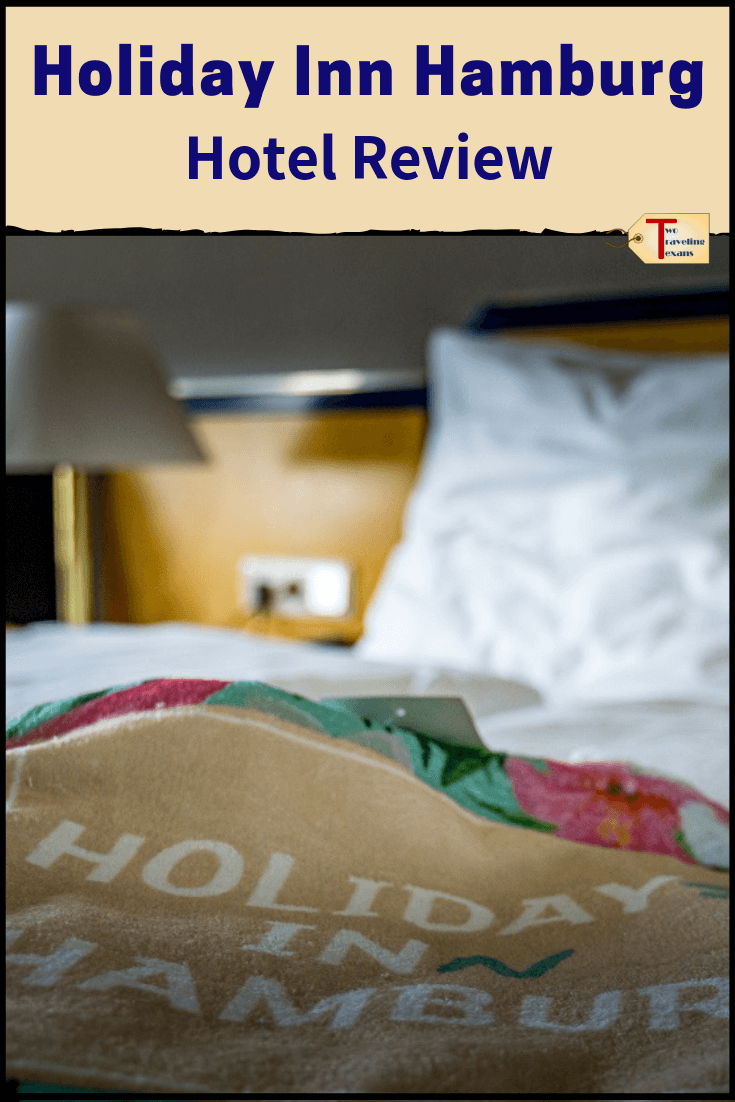 bed in holiday inn hamburg with text overlay 