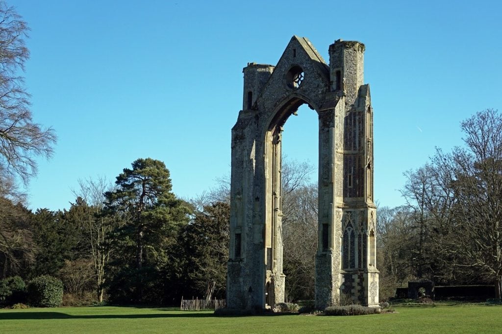 walsingham abbey ruins in north norfolk