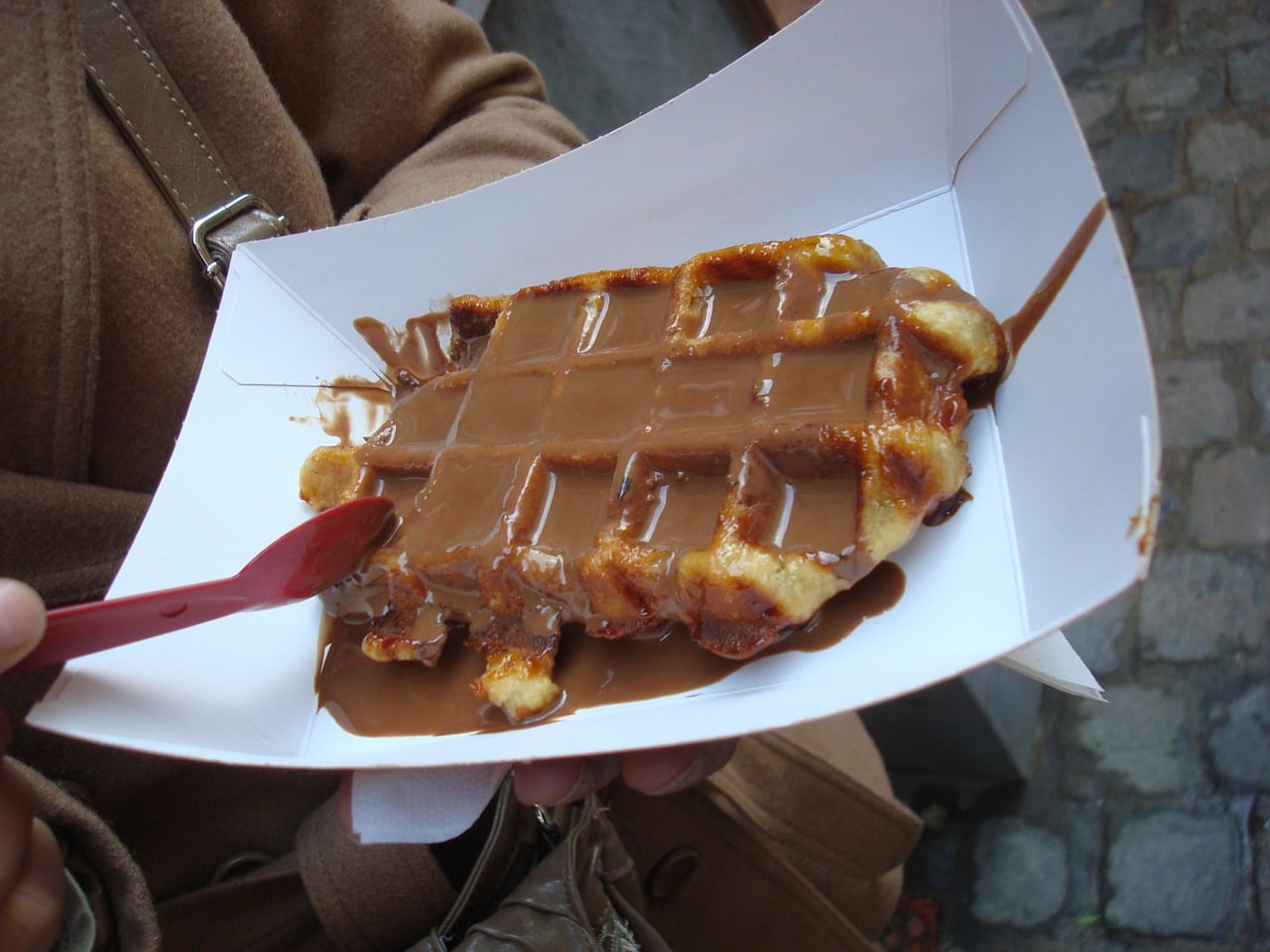belgian waffle with nutella