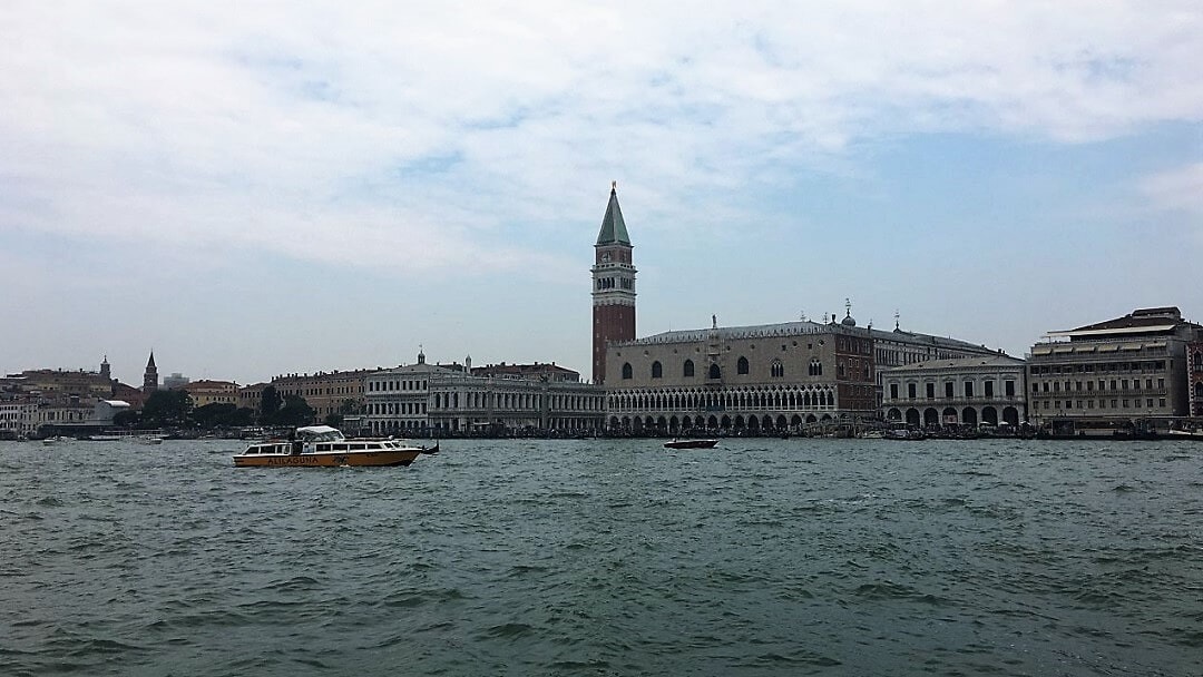 view of st. marks square from the grand canal in Venice