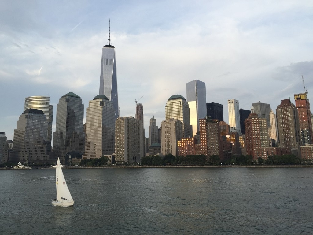 view of manhattan from a boat
