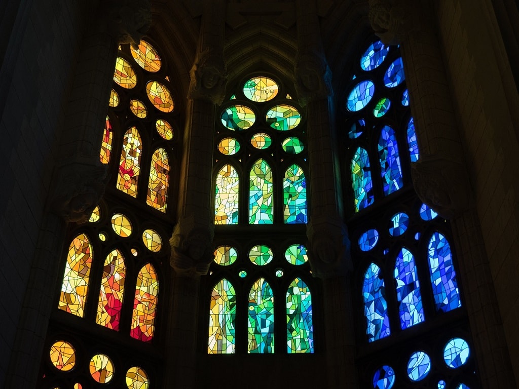 stained glass at la sagrada familia