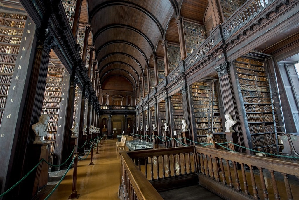 long room library at trinity college in Dublin