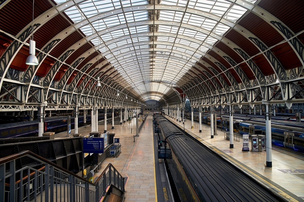 Interior of old Paddington station, London England