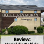 exterior of the hotel du golf de l'ailette with text France Travel , Review: Hotel du Golf de L'Ailette
