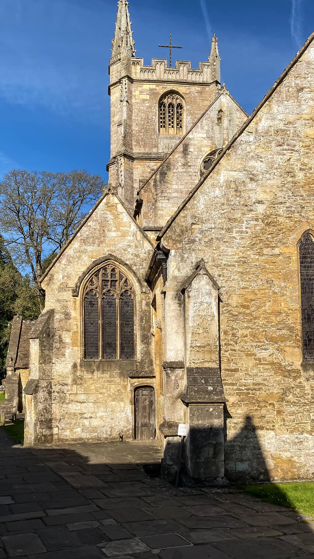 exterior view of the church in castle combe