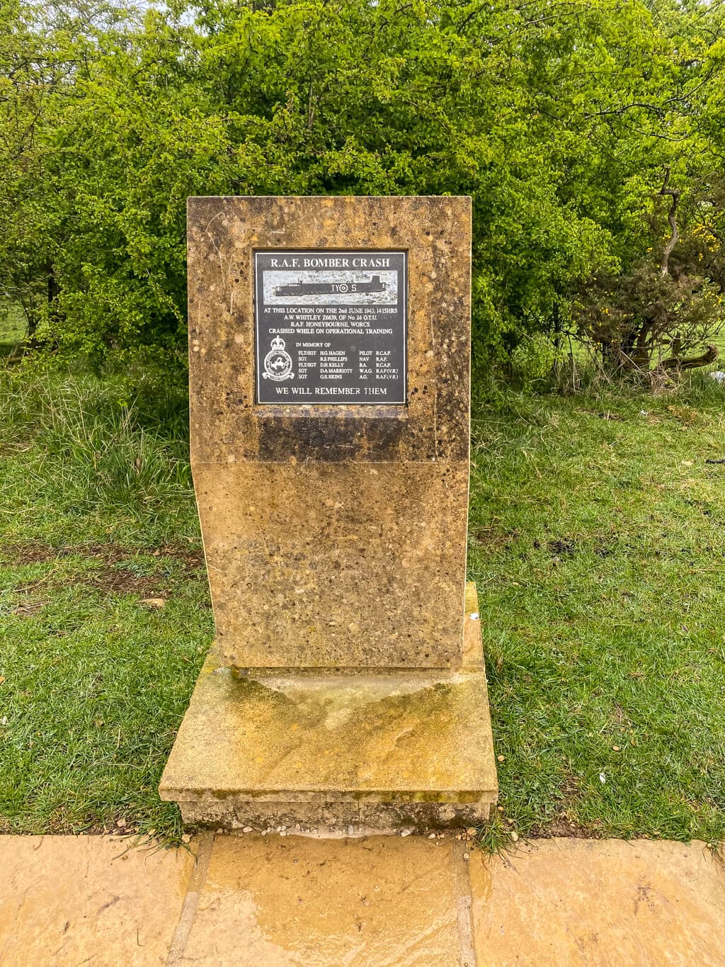 raf memorial plaque by broadway tower