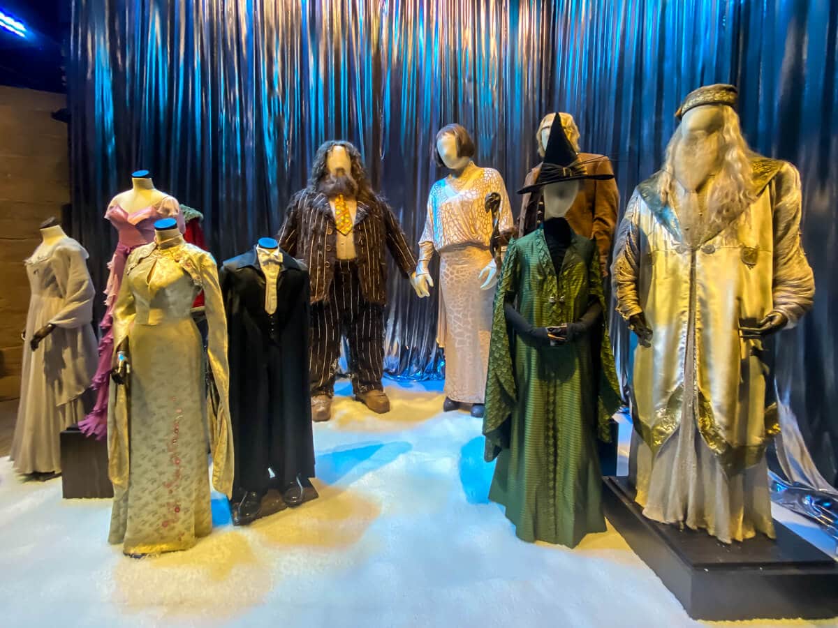 manakins with costumes from the harry potter movies