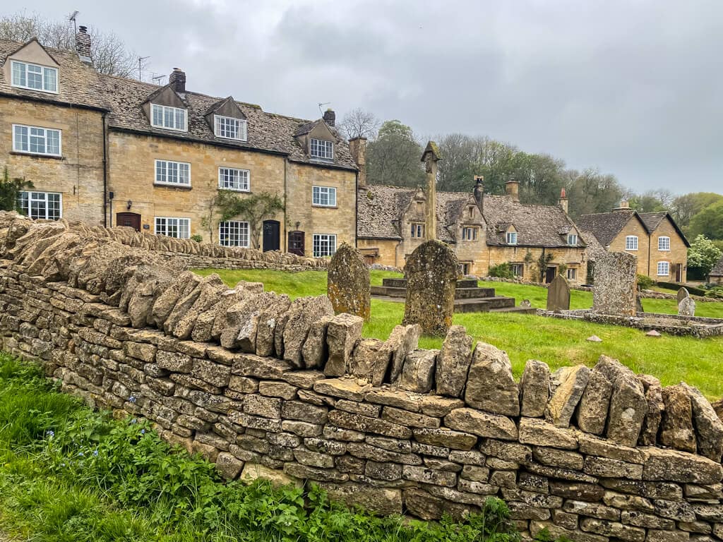charming street in village of Snowshill in the Cotswolds