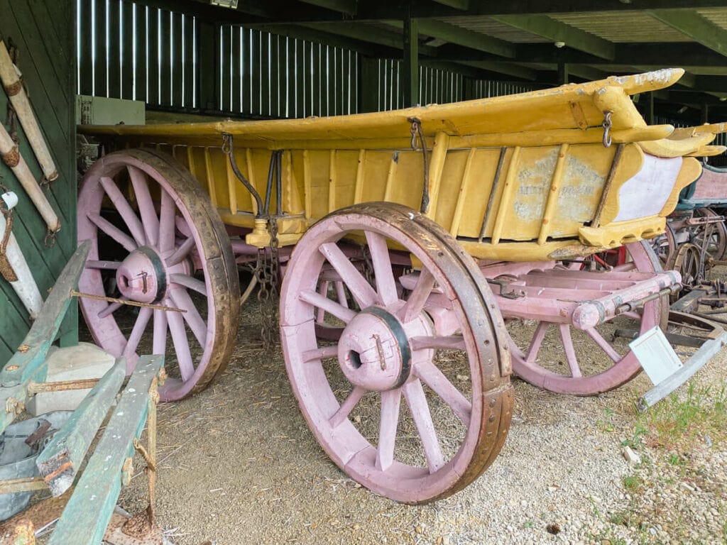 old carriage on display at the old prison in the cotswolds