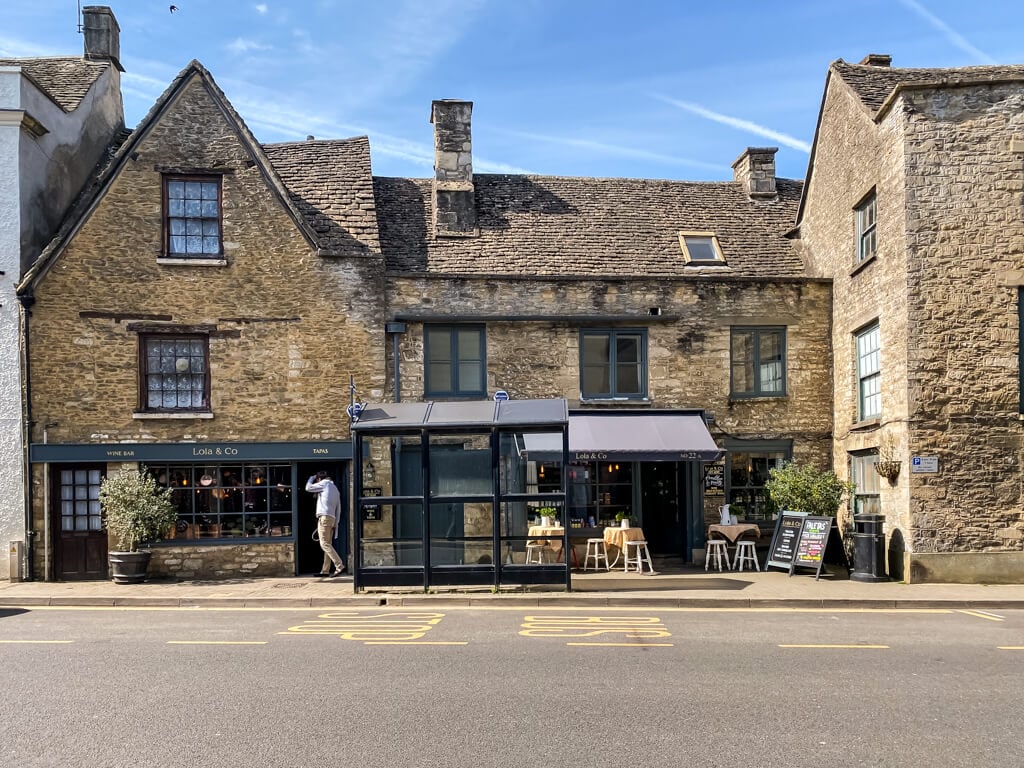picture of a historic building on the main street in Tetbury