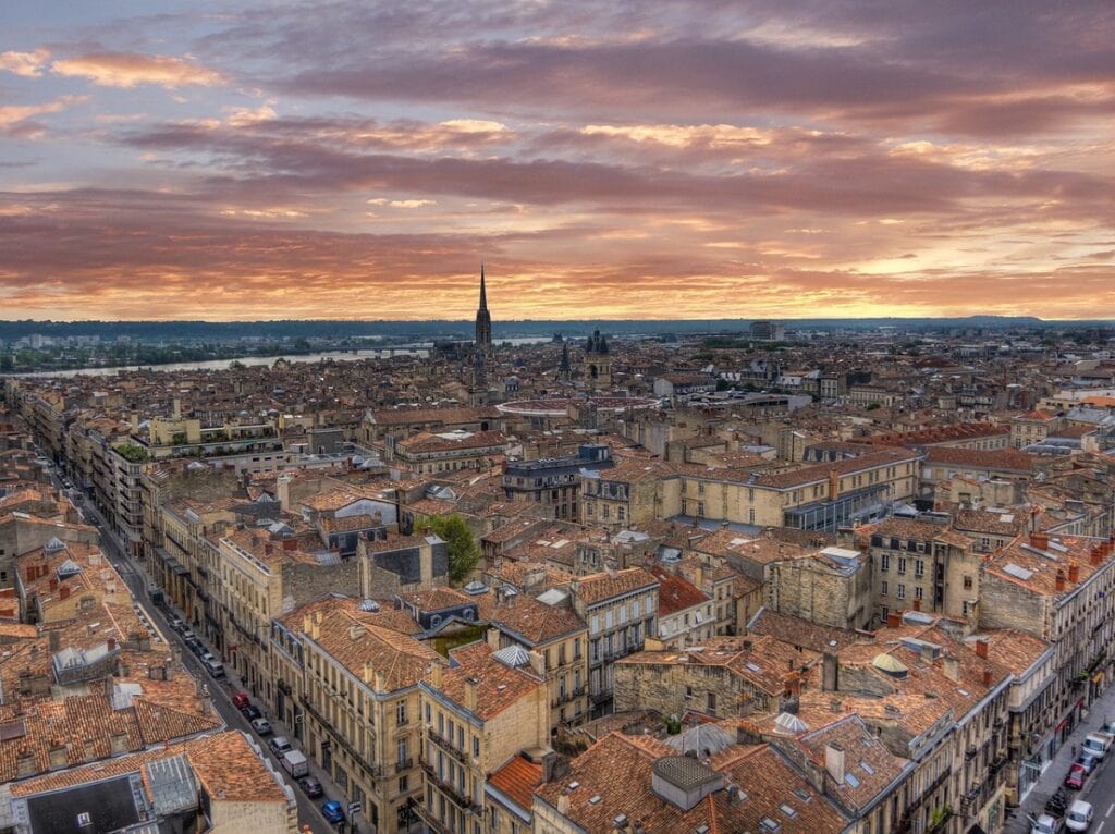 view overlooking the beautiful city of bordeaux