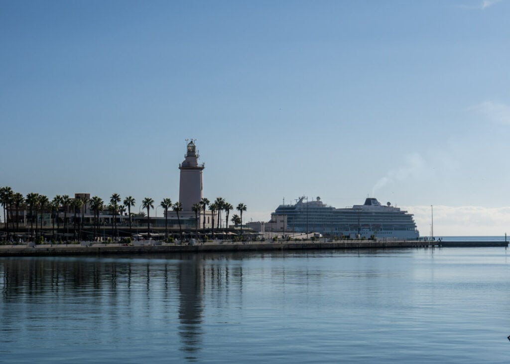 clear skies over the malaga port