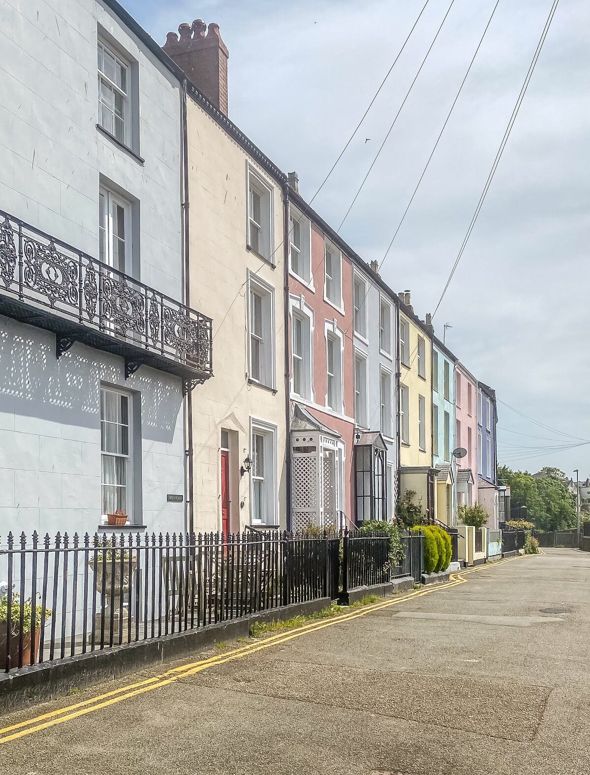 a row of colorful houses in Caernarfon